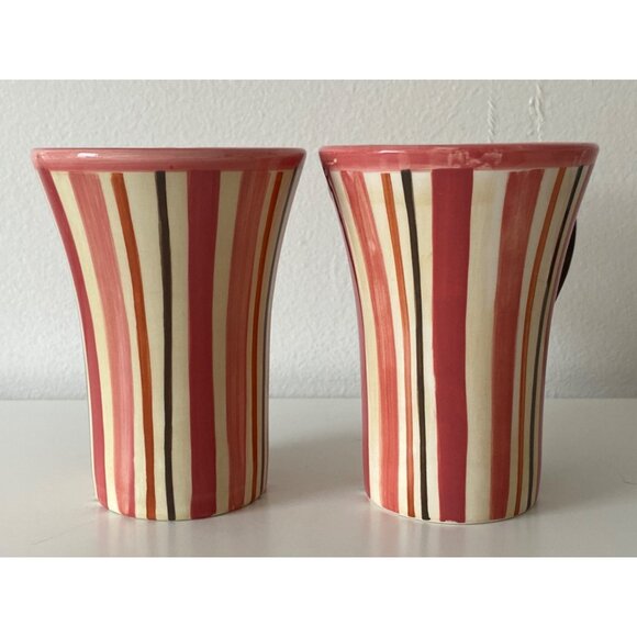 Royal Doulton Jubilee Set Of 2 Discontinued Pink Stripe Mugs Rare 2004 - Picture 4 of 11